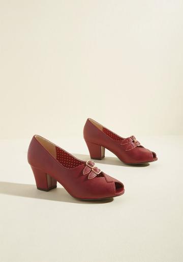 Baitfootwear B.a.i.t. Footwear Dance Hall Date Block Heel In Burgundy In 8