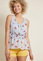 Modcloth Lively Workplace Sleeveless Top In Fruit Stripes In Xs