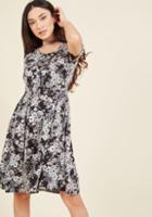 Modcloth Opt For Splendor A-line Dress In Nighttime Blossom In Xxl