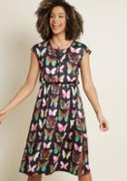 Modcloth Surefire Fun Knit Midi Dress In Butterflies In L