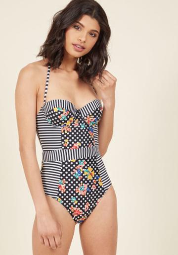 Highdivebymodcloth Tide My Best One-piece Swimsuit In Pattern Medley In L