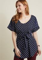 Modcloth Medium Format Memory Tunic In Navy Dots In 2x