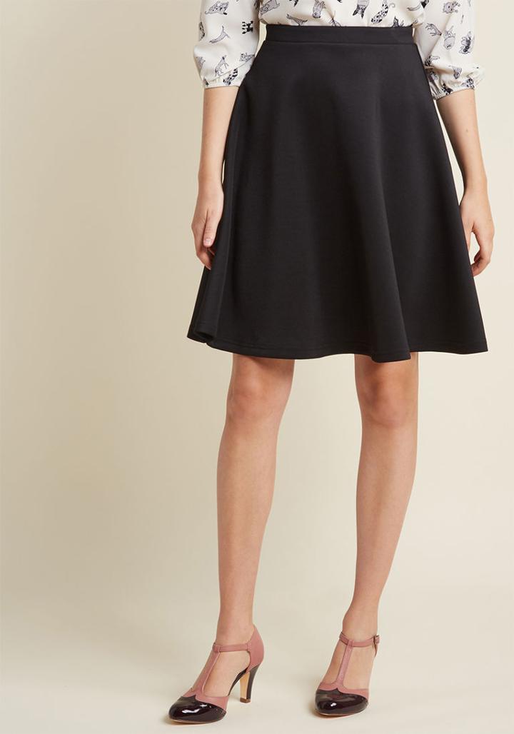 Modcloth En Pointe Accompanist A-line Skirt In Black In S