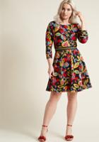 Modcloth Right On The Monkey A-line Dress In Xl