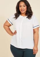 Modcloth Let's Do Lovely Button-up Top In White