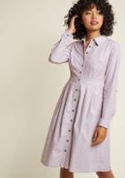 Modcloth Broadcast Coordinator Shirt Dress In Dotted Wine In M