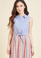 Modcloth Pros And Convertibles Button-up Top In Stripes