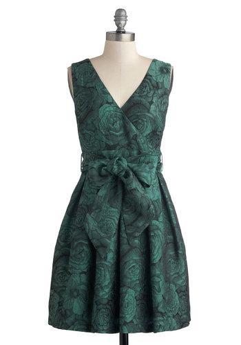 Darling Posing In Roses Dress