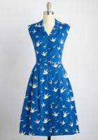 Emilyandfinltd Bake Shop Browsing Dress In Swallows