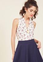  Distinctly Decadent Sleeveless Top In Ivory Floral In 2x