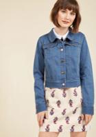  A Nudge Of Nostalgia Denim Jacket In Xxs