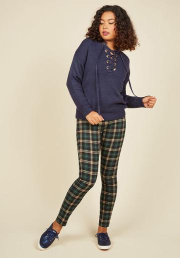  Slow And Edgy Wins The Race Pants In Green Plaid In Xs