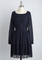  Might Come In Fancy Long Sleeve Dress In Navy In M