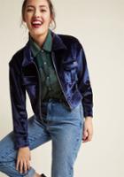 Misspatina Miss Patina Feline Pride Cropped Velvet Jacket In M