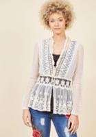  Delicate Diner Lace Jacket In Eggshell In M