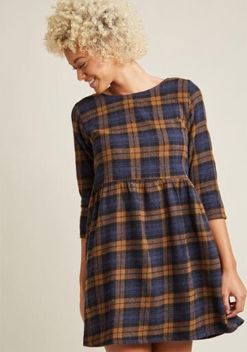 Companiafantastica Compania Fantastica Checks Me Out Flannel Dress In S