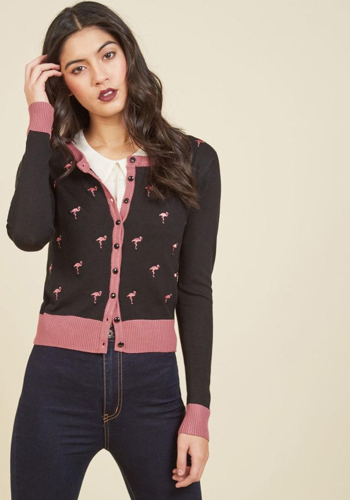 Modcloth Here We Flamingo Again Cardigan