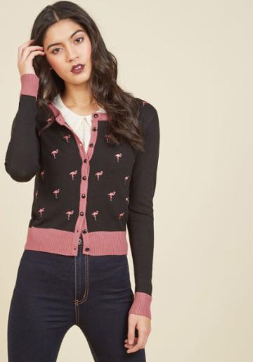 Modcloth Here We Flamingo Again Cardigan