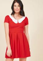 Modcloth Looking To Tomorrow Mini Dress In Rouge In S
