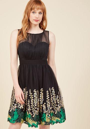  Beautifully Abloom Fit And Flare Dress In Xs