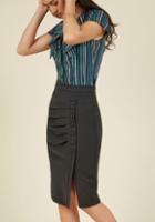  A Trip Into Town Pencil Skirt In Charcoal In L