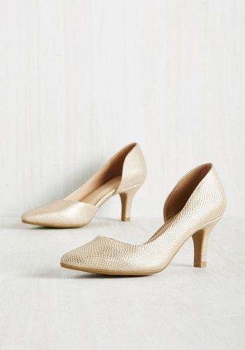  The Future Looks Chic Metallic Heel In Gold In 8