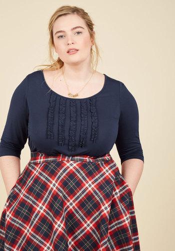  Chic Composition Ruffled Top In Berry In Xxs