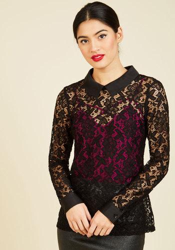  Go Down In Mystery Lace Top In Xxs
