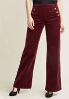 Modcloth Corduroy Wide-leg Trousers With Buttons In Xxs