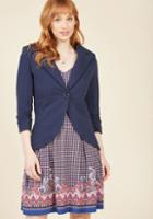 Modcloth Fine And Sandy Blazer In Navy