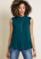 Modcloth Up For Anything Sleeveless Top In Deep Teal In Xl