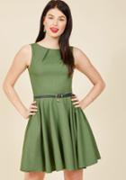 Modcloth Luck Be A Lady A-line Dress In Fern