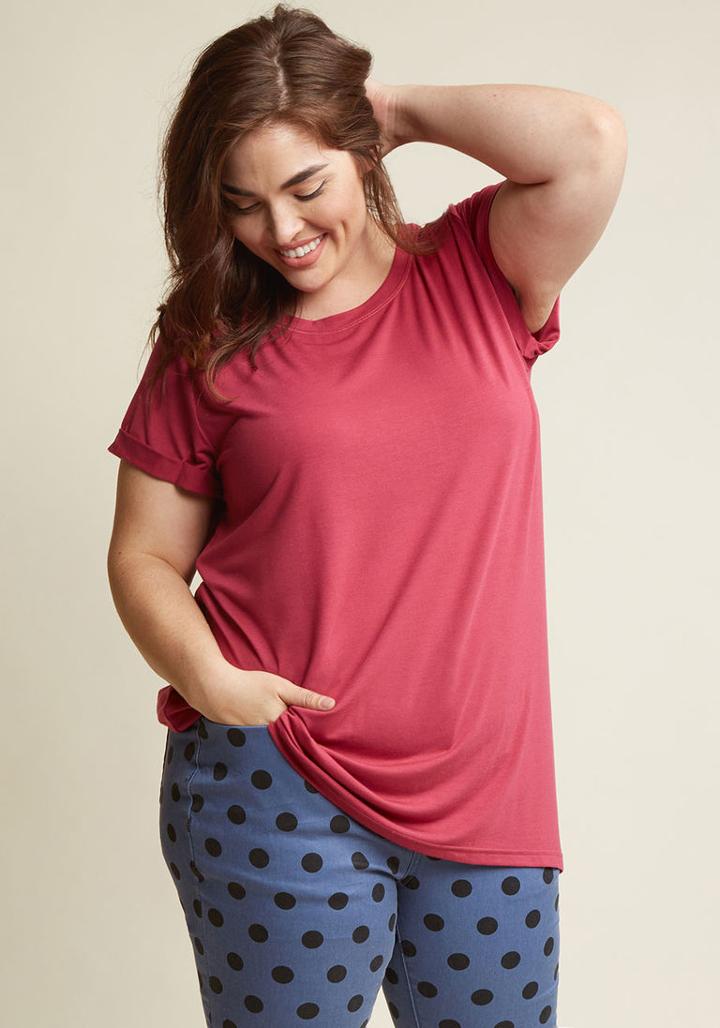 Modcloth Simplicity On A Saturday Tunic In Raspberry In M