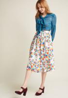 Modcloth Woven A-line Skirt With Pockets In Rainbow Pinwheels In Xl