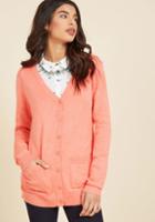Modcloth Have A Good Knit Cardigan In Carnation