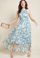 Modcloth Brave New Whirl Maxi Dress In Blue Floral In Xs