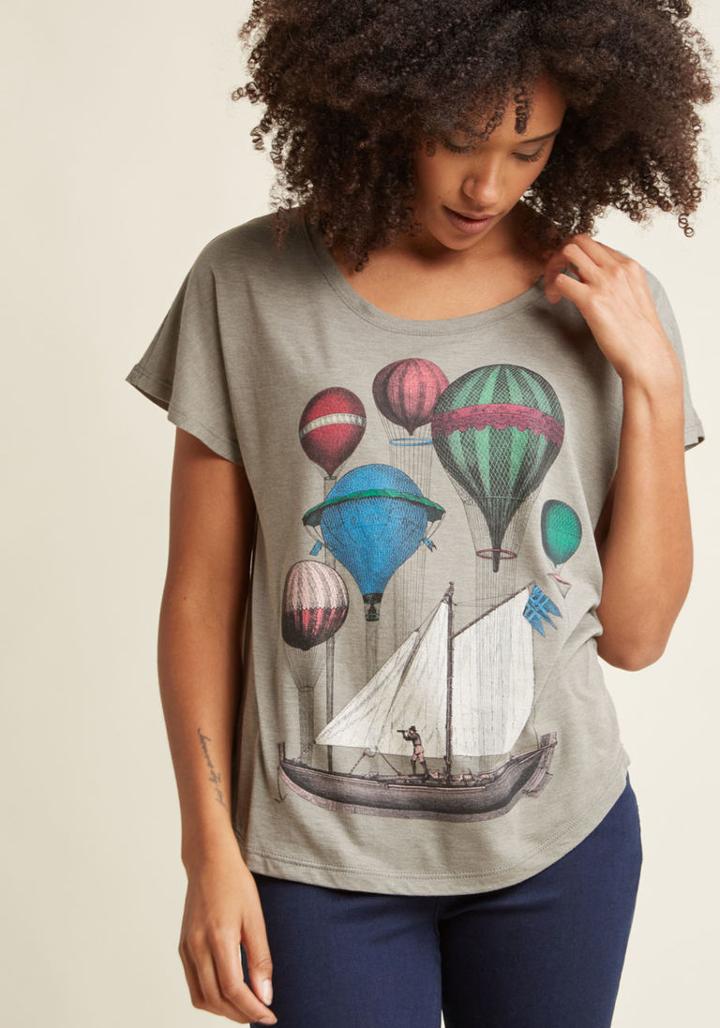 Modcloth Eye For Adventure Graphic T-shirt In L
