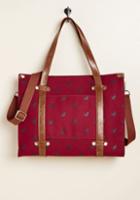 Modcloth Camp Director Zipped Tote In Crimson Cat