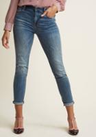 Modcloth Confidently Casual Distressed Skinny Jeans In 7