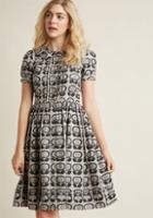 Modcloth Oh My Retro Midi Shirt Dress In 12 (uk)