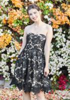  Lasting Expression Lace Dress In Noir In Xs
