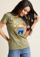 Modcloth A Fisherman's Tail Cotton T-shirt In M
