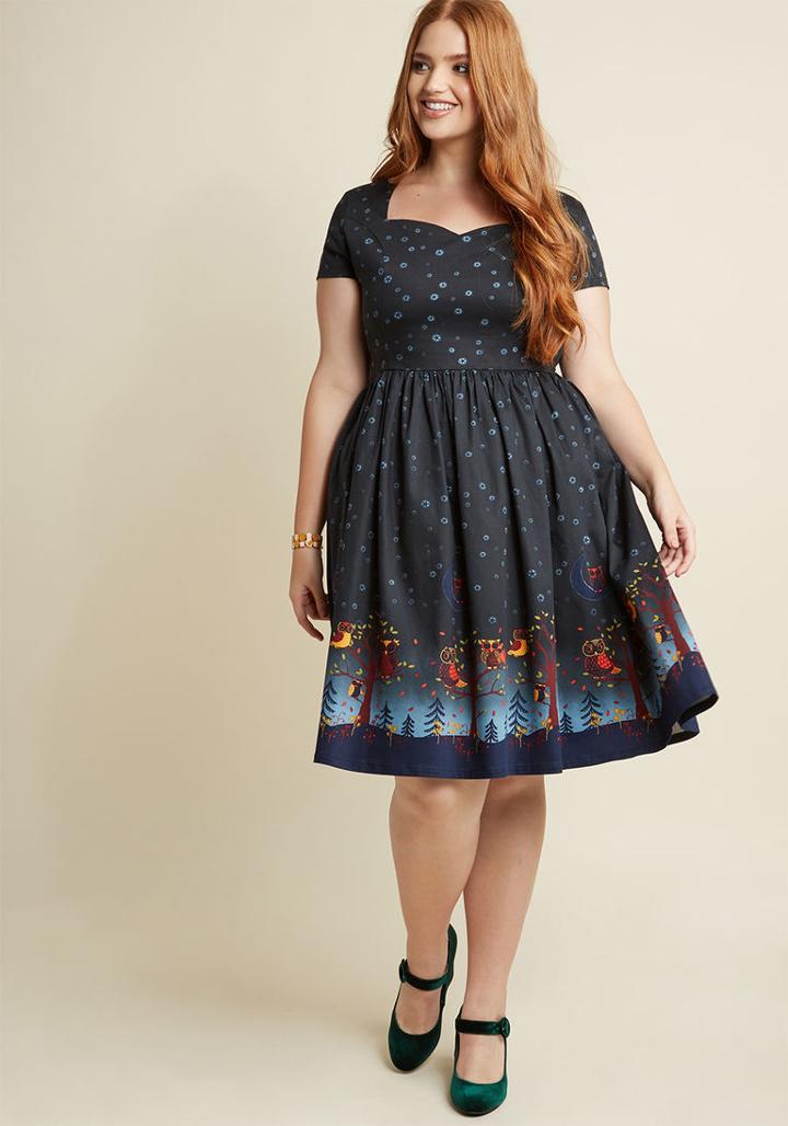 Banned Banned Bold Me Over A-line Midi Dress In Nighttime In Xs