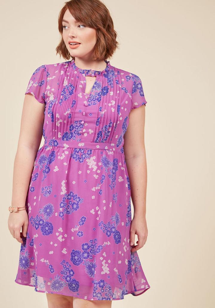  Oh Say Can Museum A-line Dress In Botanical Violet In Xxs