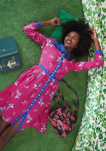  Charming Contrast Shirt Dress In Xxs