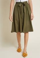 Modcloth Dreamer And Doer A-line Skirt In Olive In M