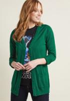 Modcloth Have A Good Knit Cardigan In Forest In 1x