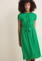 Modcloth Asking For Ruffle Shirt Dress In M
