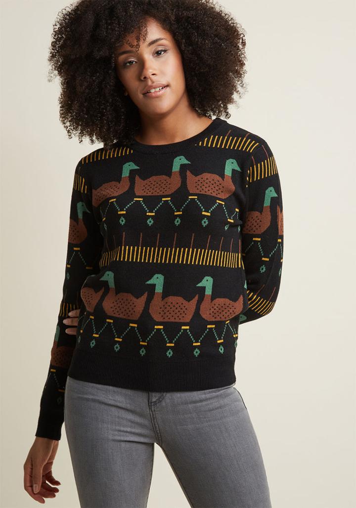 Pepaloves Pepaloves Duck And Discover Intarsia Sweater In L