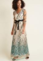 Modcloth Floral Vine Embroidered Maxi Dress In 4x